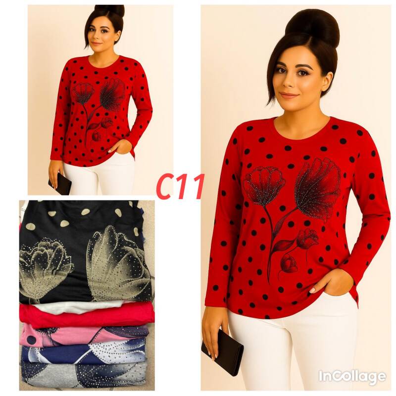Bluzki damskie Roz XL-3XL, Mix Kolor .Paczka 10 szt